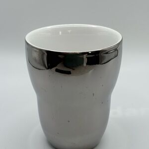 Starbucks Silver and White Ceramic Mug